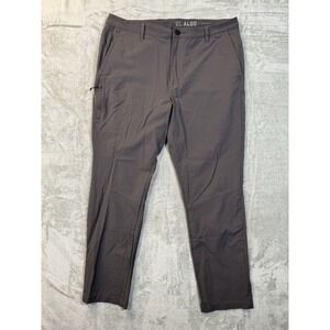 01 Algo Mens Pants Gray Performance Chino Straight Leg Golf Trouser Casual 36x32
